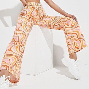 Wdirara women's multicolored jeans high waisted button skinny denim pants